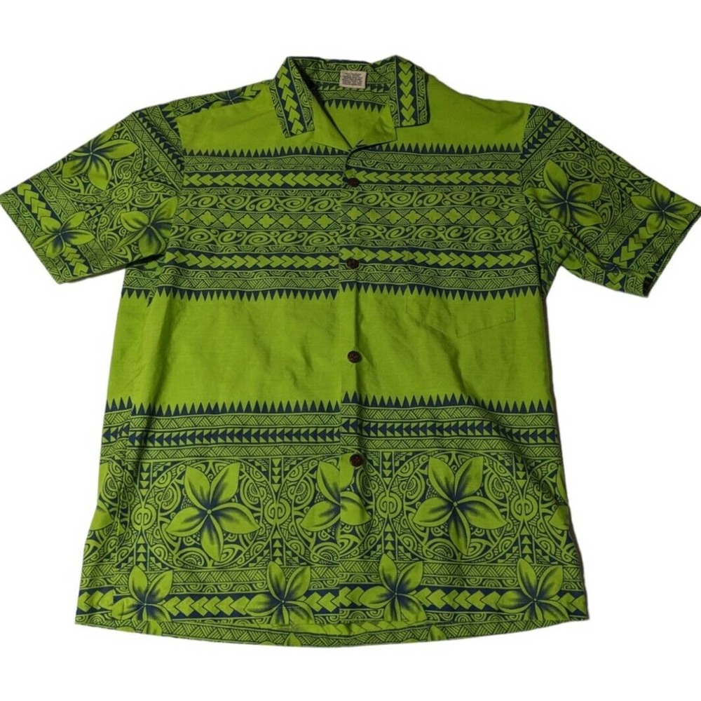 Hawaiian Green Shirt Royal Creations Large Shirt